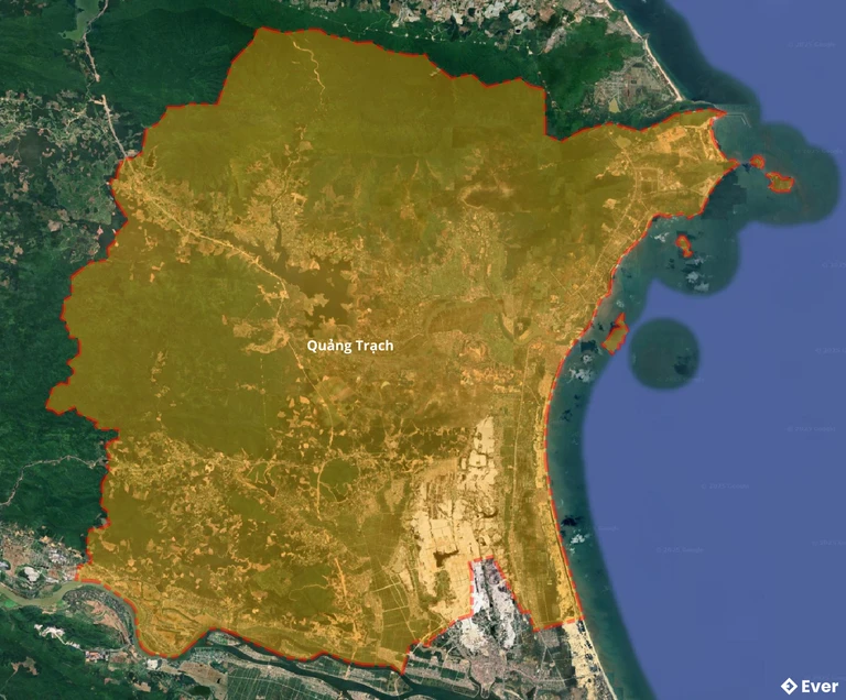 Bản đồ vệ tinh huyện Quảng Trạch