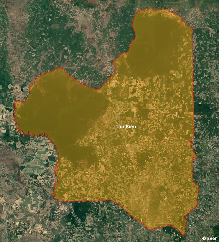 Bản đồ vệ tinh huyện Tân Biên