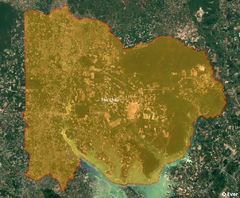 Bản đồ vệ tinh huyện Tân Châu