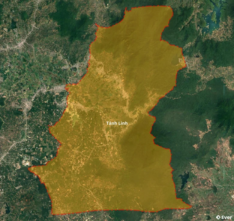 Bản đồ vệ tinh huyện Tánh Linh