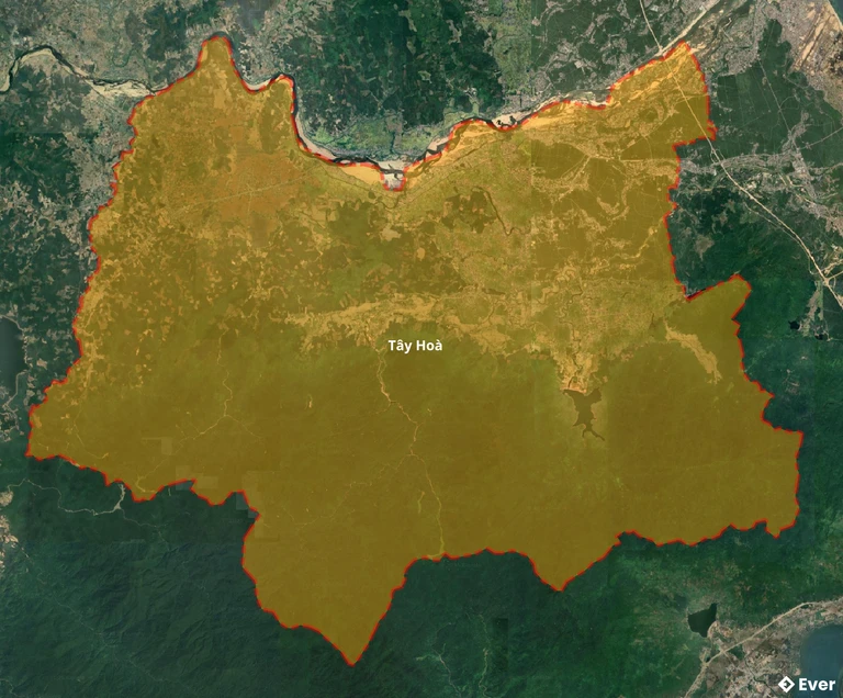Bản đồ vệ tinh huyện Tây Hòa