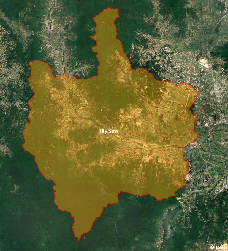 Bản đồ vệ tinh huyện Tây Sơn