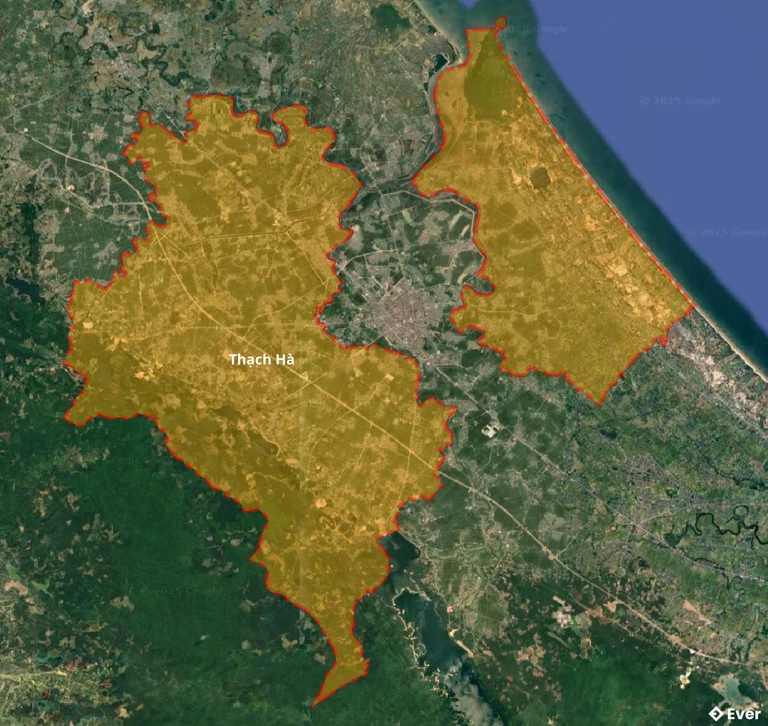 Bản đồ vệ tinh huyện Thạch Hà