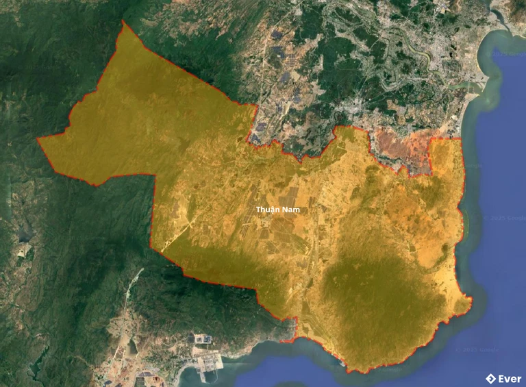 Bản đồ vệ tinh huyện Thuận Nam