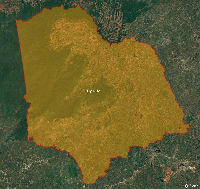 Bản đồ vệ tinh huyện Tuy Đức