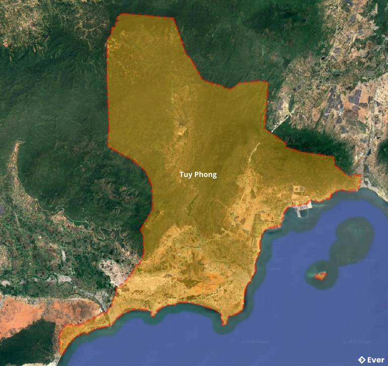 Bản đồ vệ tinh huyện Tuy Phong