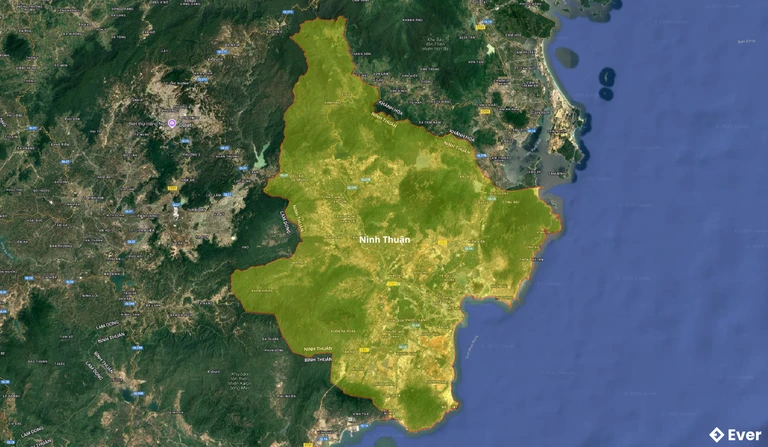 Bản đồ vệ tinh Ninh Thuận sau sáp nhập