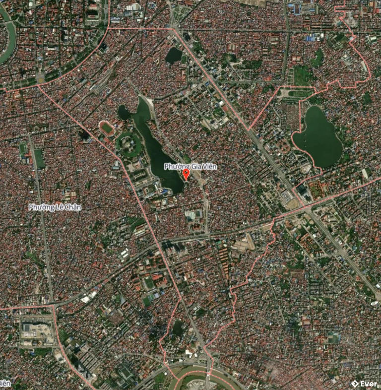Bản đồ vệ tinh phường Gia Viên sau sáp nhập