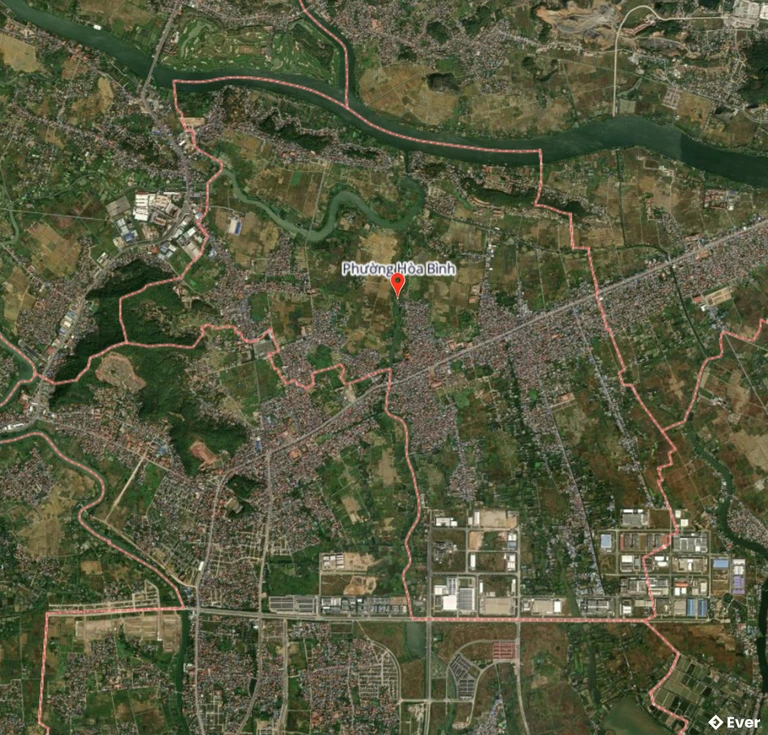 Bản đồ vệ tinh phường Hòa Bình sau sáp nhập