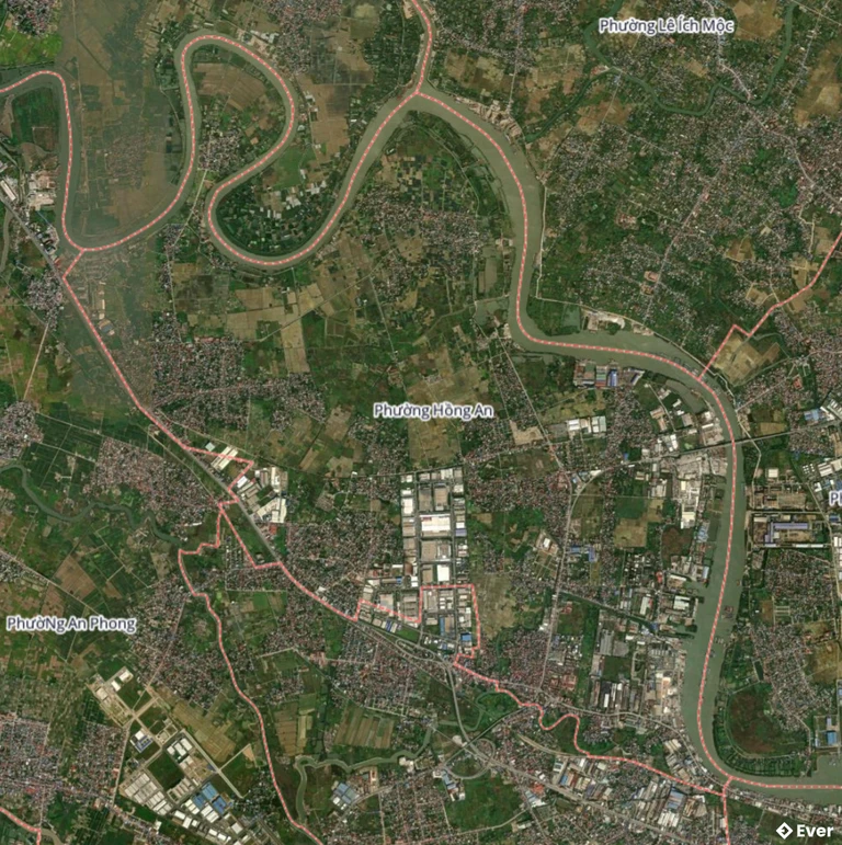 Bản đồ vệ tinh phường Hồng An sau sáp nhập