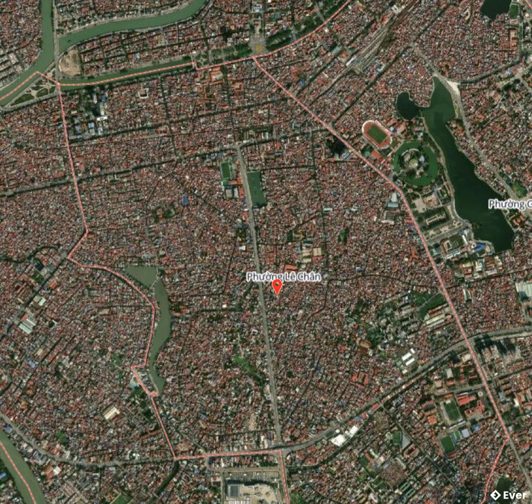 Bản đồ vệ tinh phường Lê Chân sau sáp nhập