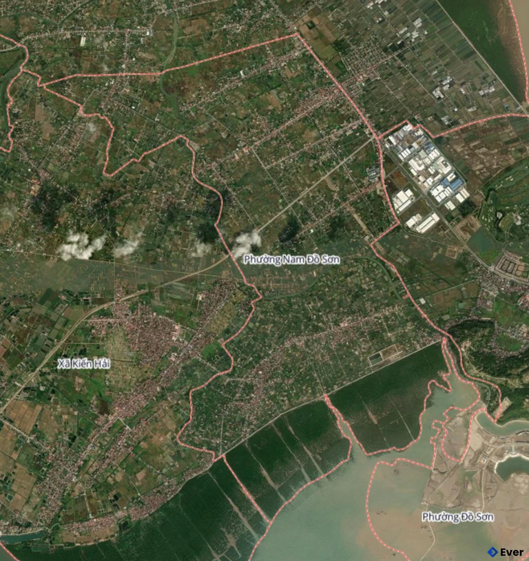 Bản đồ vệ tinh phường Nam Đồ Sơn sau sáp nhập