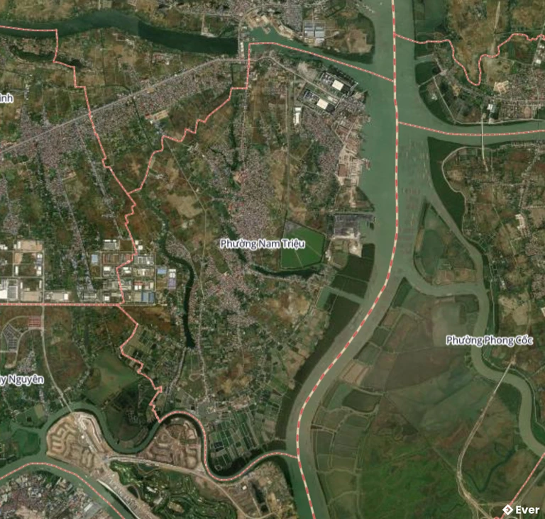 Bản đồ vệ tinh phường Nam Triệu sau sáp nhập