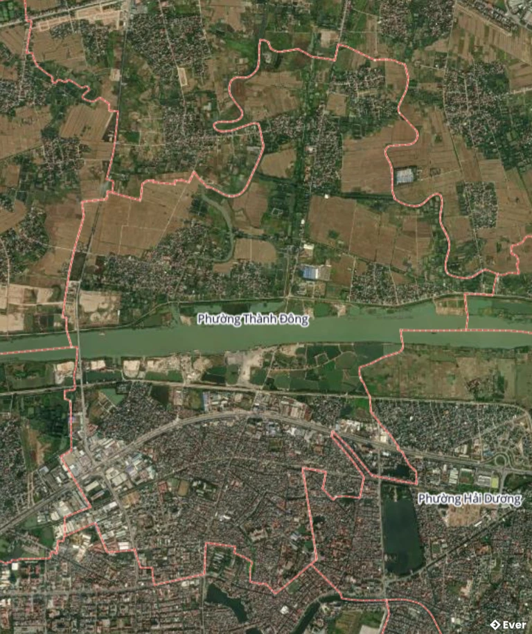 Bản đồ vệ tinh phường Thành Đông, Hải Phòng sau sáp nhập