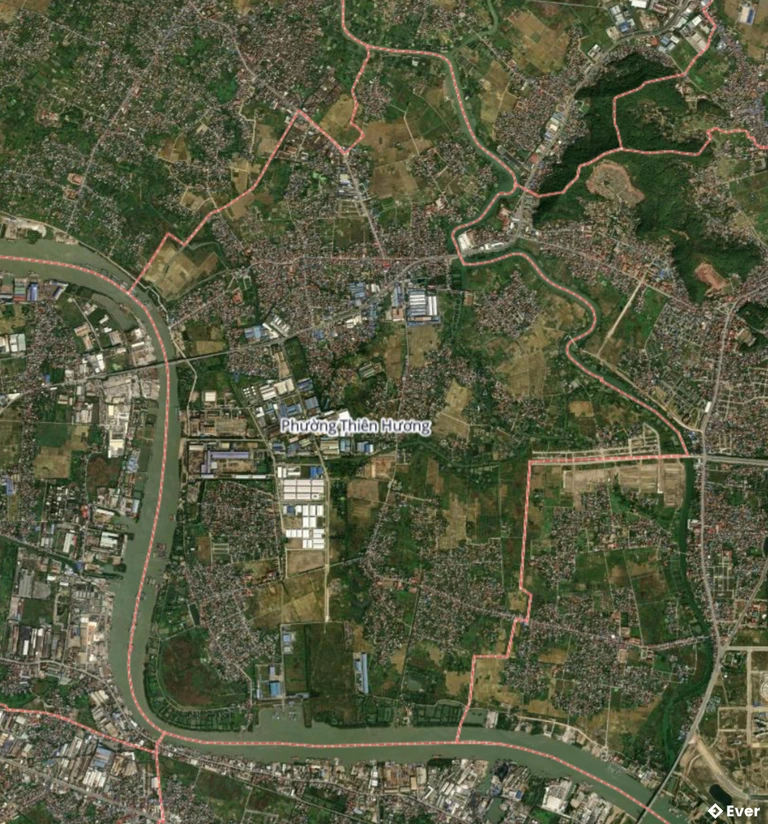 Bản đồ vệ tinh phường Thiên Hương sau sáp nhập