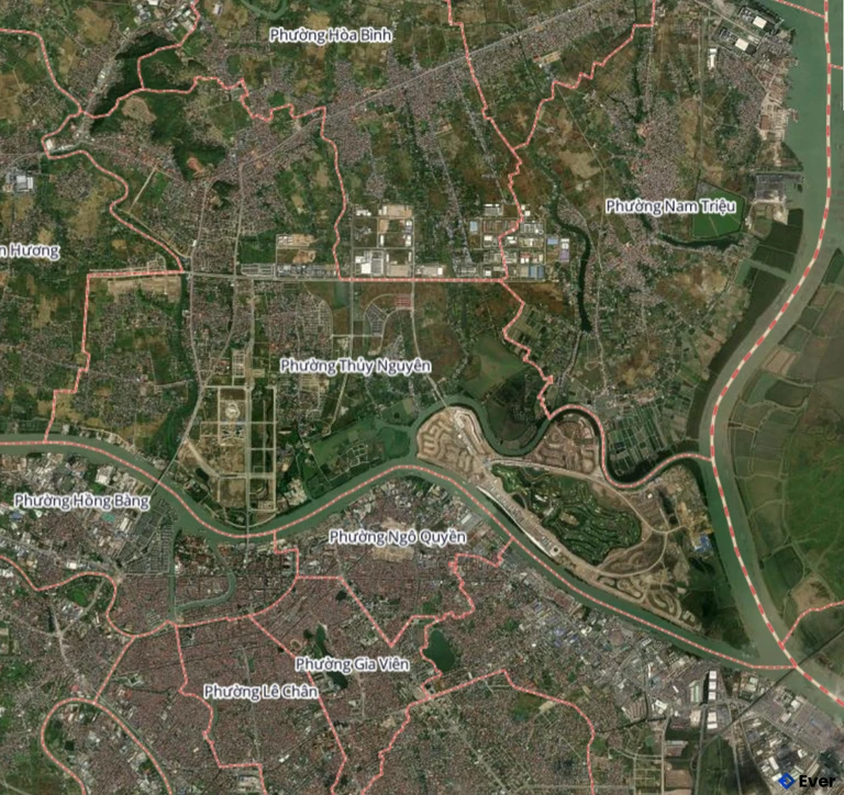 Bản đồ vệ tinh phường Thủy Nguyên sau sáp nhập