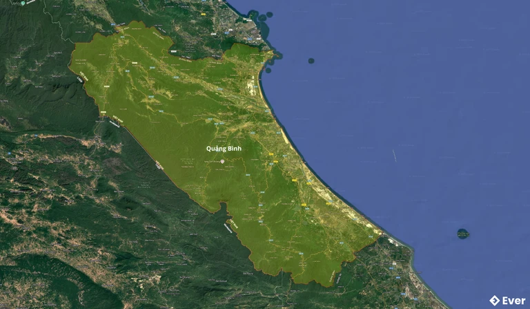 Bản đồ vệ tinh Quảng Bình sau sáp nhập