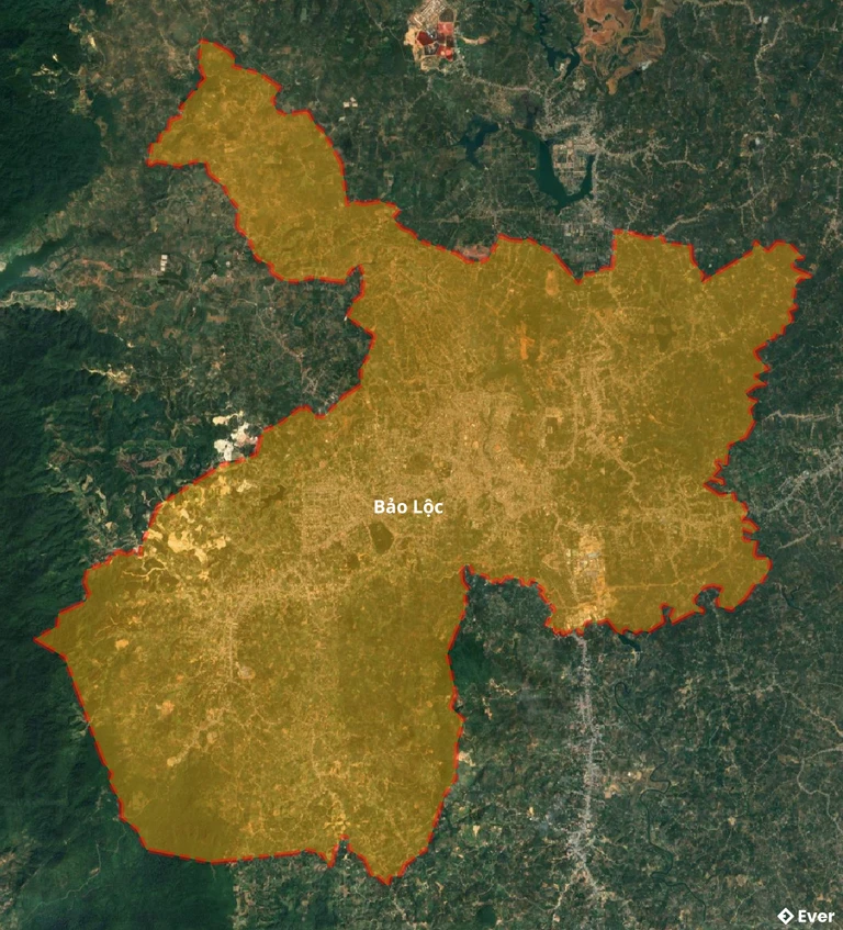 Bản đồ vệ tinh thành phố Bảo Lộc