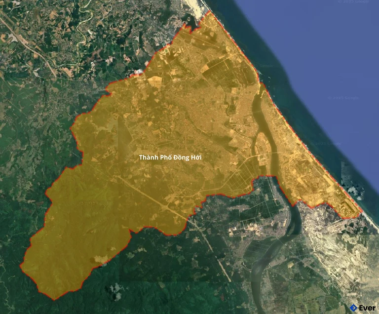 Bản đồ vệ tinh thành phố Đồng Hới