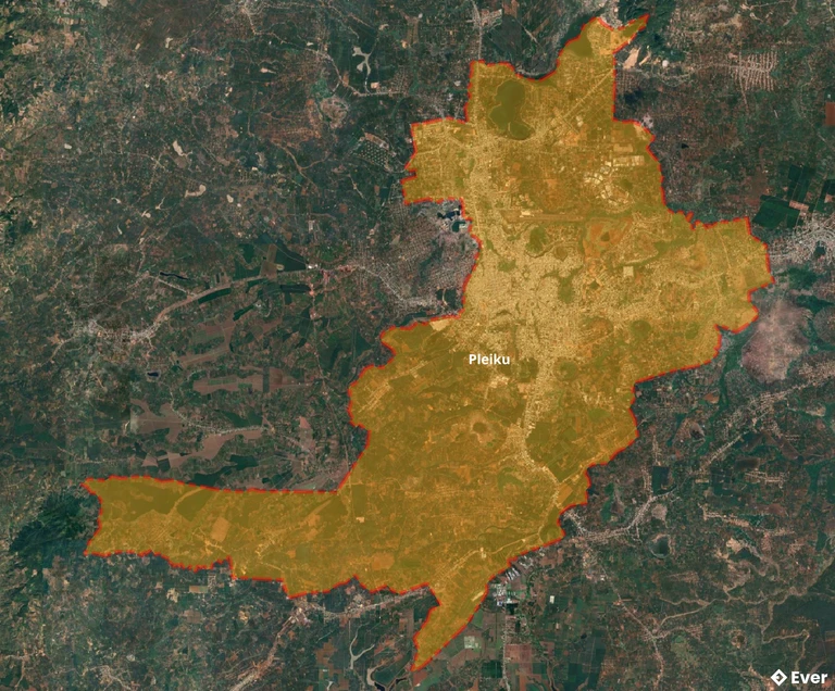Bản đồ vệ tinh thành phố Pleiku