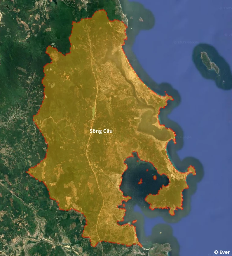 Bản đồ vệ tinh thị xã Sông Cầu