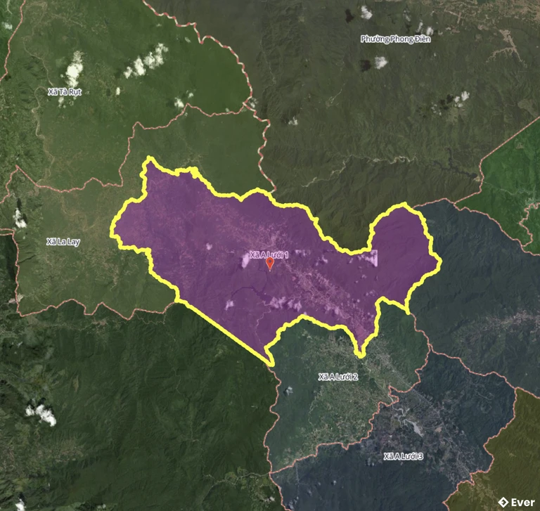 Bản đồ xã A Lưới 1, Huế sau sáp nhập