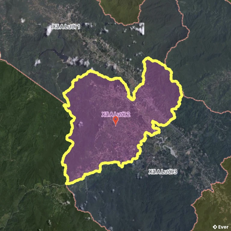 Bản đồ xã A Lưới 2, Huế sau sáp nhập