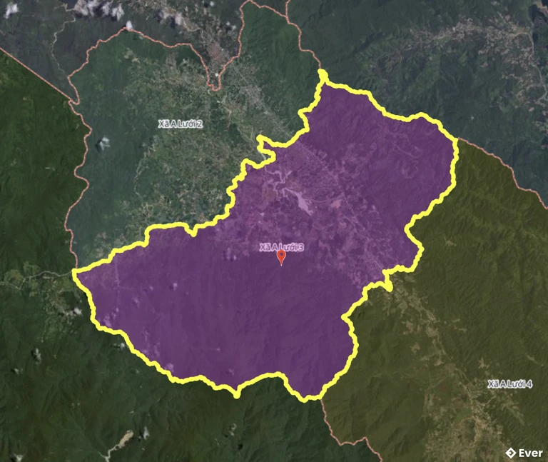 Bản đồ xã A Lưới 3, Huế sau sáp nhập