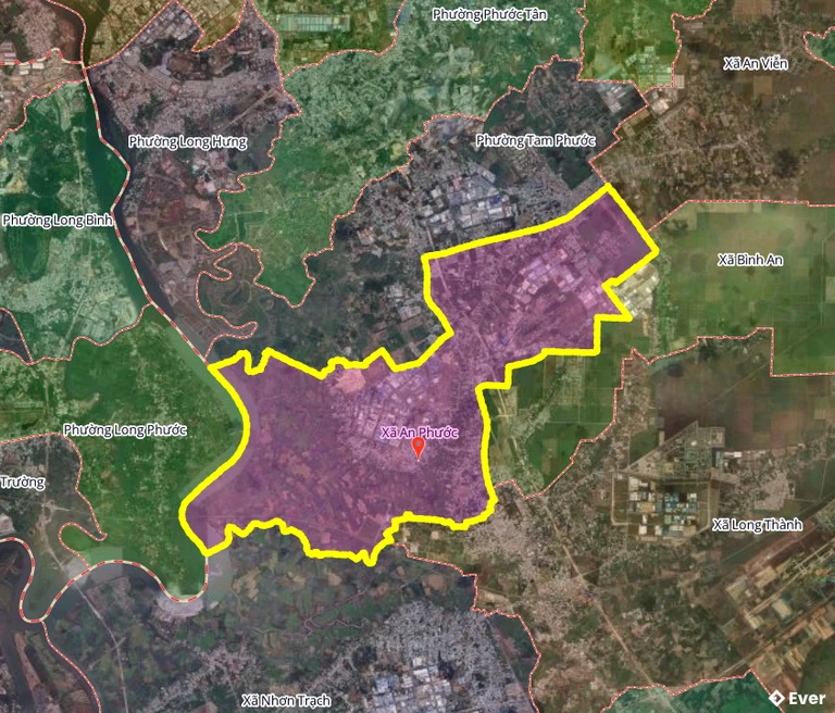 Bản đồ xã An Phước, Đồng Nai sau sáp nhập