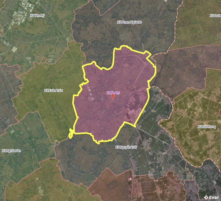 Bản đồ xã Ân Thi, Hưng Yên sau sáp nhập