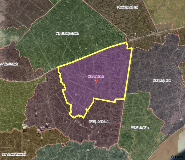 Bản đồ xã An Trạch, Cà Mau sau sáp nhập