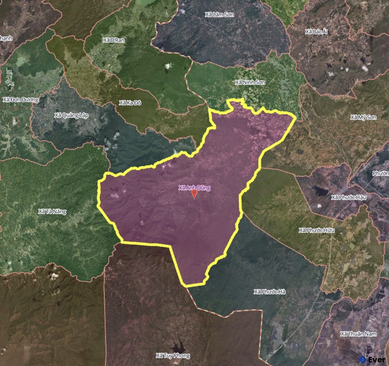 Bản đồ xã Anh Dũng sau sáp nhập