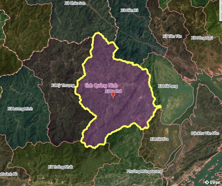 Bản đồ xã Ba Chẽ, Quảng Ninh sau sáp nhập