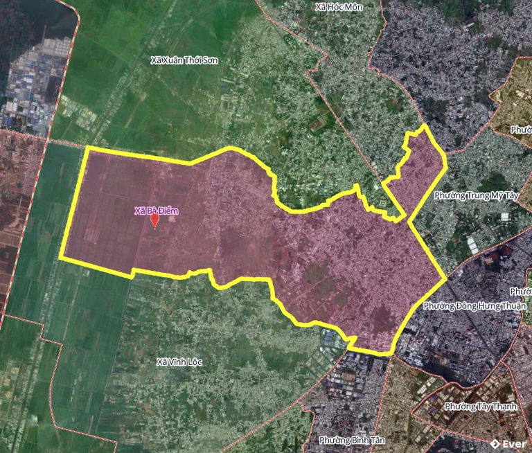 Bản đồ xã Bà Điểm, thành phố Hồ Chí Minh sau sáp nhập