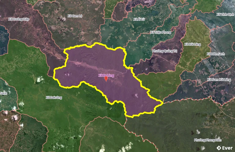 Bản đồ xã Ba Lòng, Quảng Trị sau sáp nhập