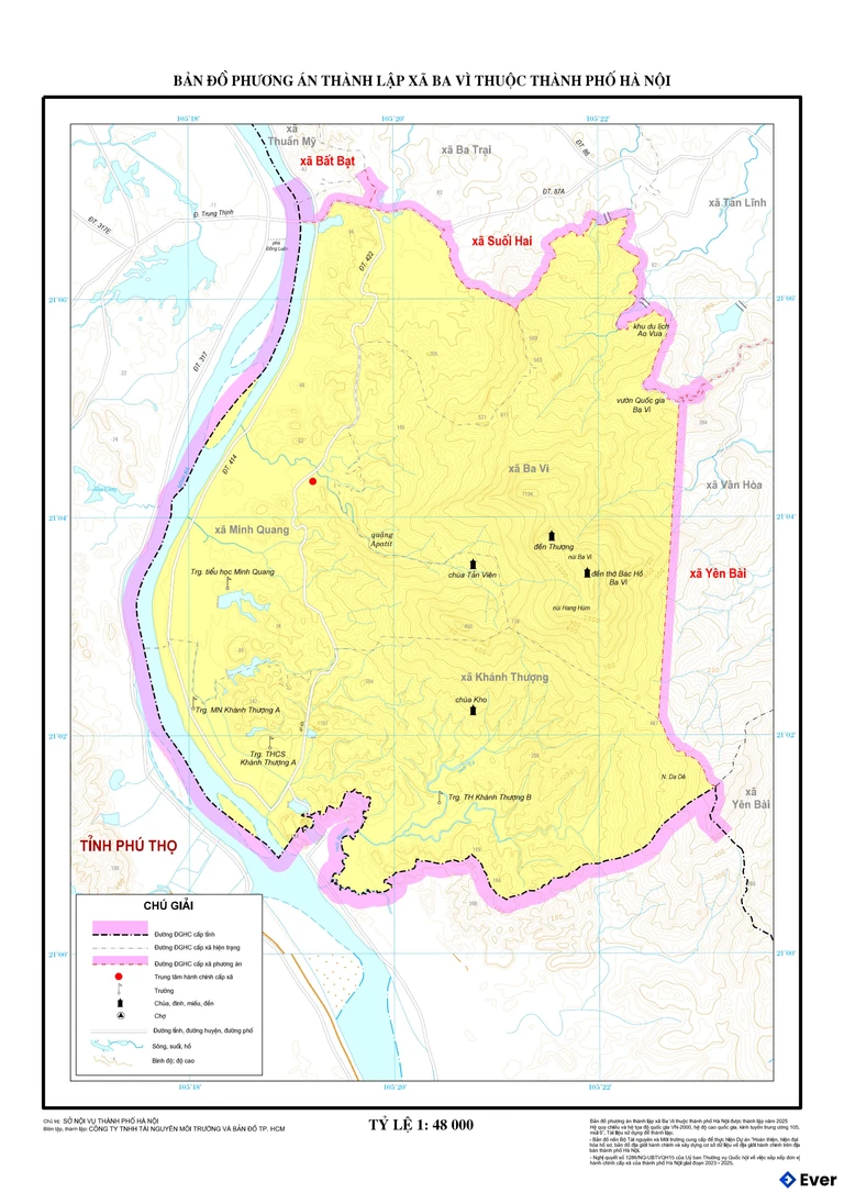 Bản đồ xã Ba Vì, Hà Nội sau sáp nhập