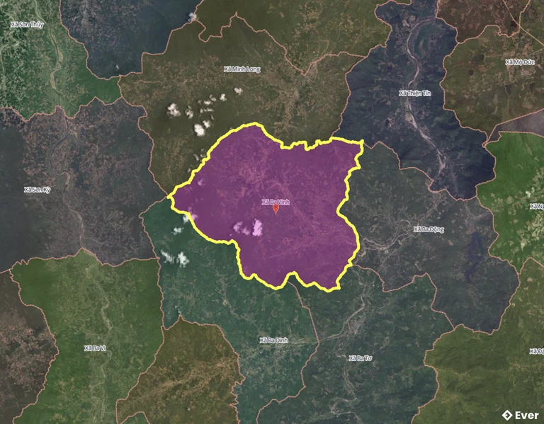 Bản đồ xã Ba Vinh, Quảng Ngãi sau sáp nhập