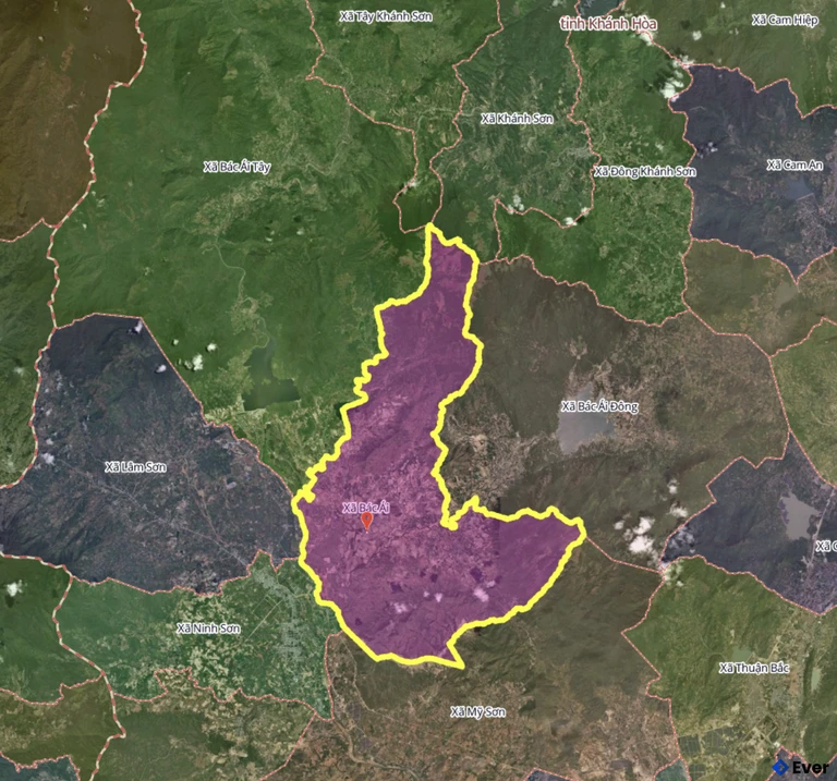 Bản đồ xã Bác Ái sau sáp nhập