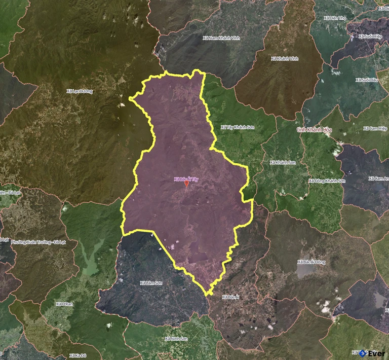 Bản đồ xã Bác Ái Tây sau sáp nhập