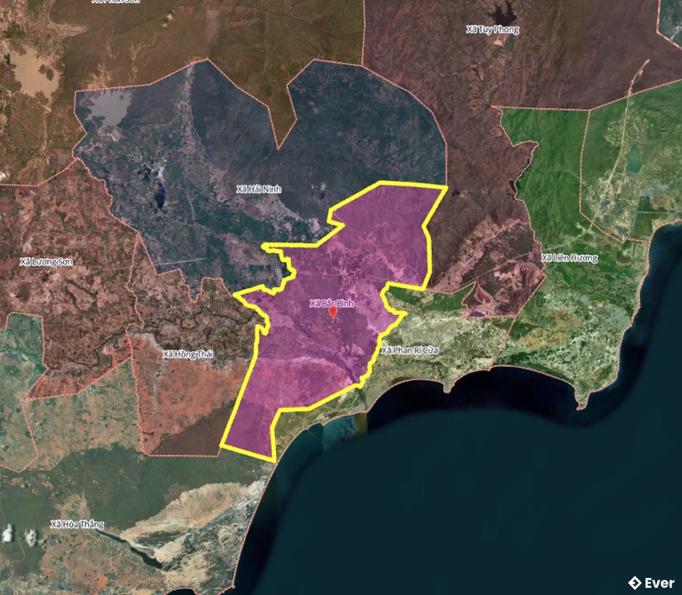 Bản đồ xã Bắc Bình, Lâm Đồng sau sáp nhập