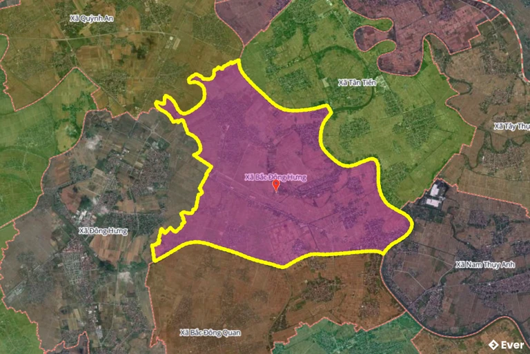 Bản đồ xã Bắc Đông Hưng, Hưng Yên sau sáp nhập