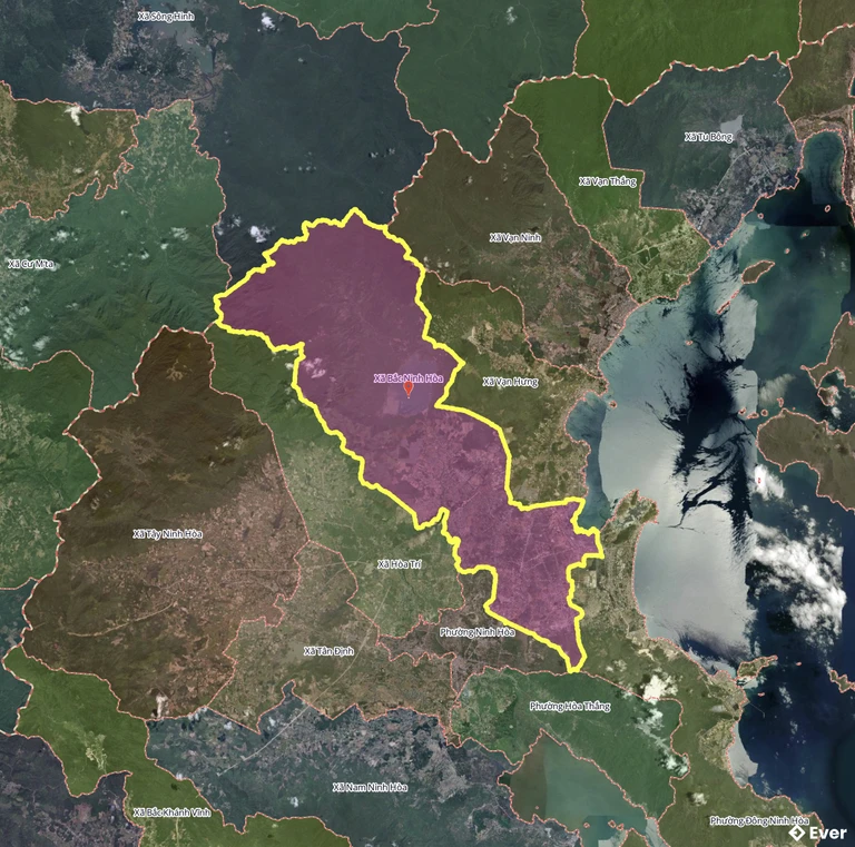 Bản đồ xã Bắc Ninh Hòa sau sáp nhập