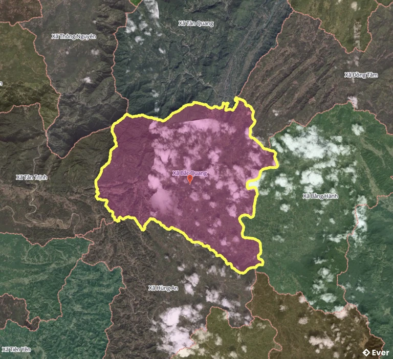 Bản đồ xã Bắc Quang, Tuyên Quang sau sáp nhập