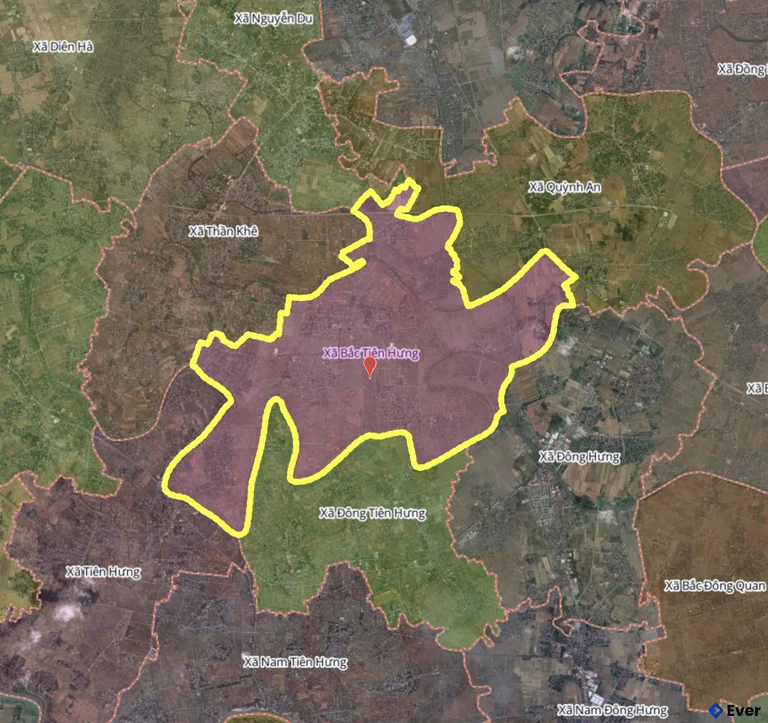 Bản đồ xã Bắc Tiên Hưng, Hưng Yên sau sáp nhập