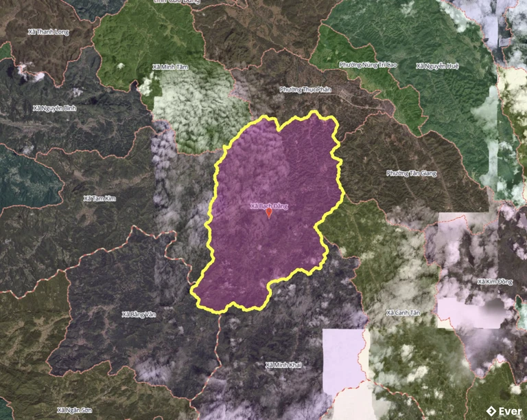 Bản đồ xã Bạch Đằng, Cao Bằng sau sáp nhập