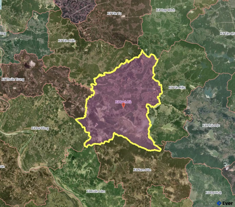 Bản đồ xã Bạch Hà, Nghệ An sau sáp nhập