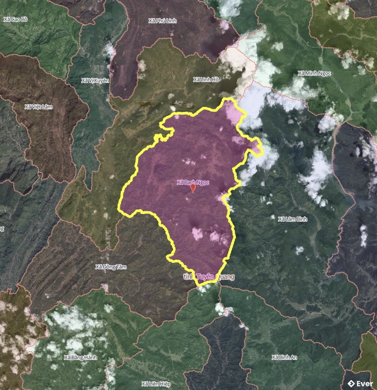 Bản đồ xã Bạch Ngọc, Tuyên Quang sau sáp nhập