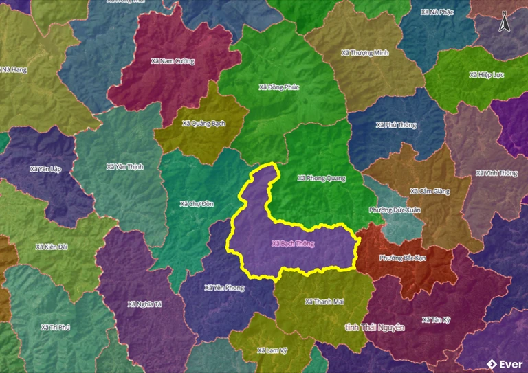 Bản đồ xã Bạch Thông, Thái Nguyên sau sáp nhập