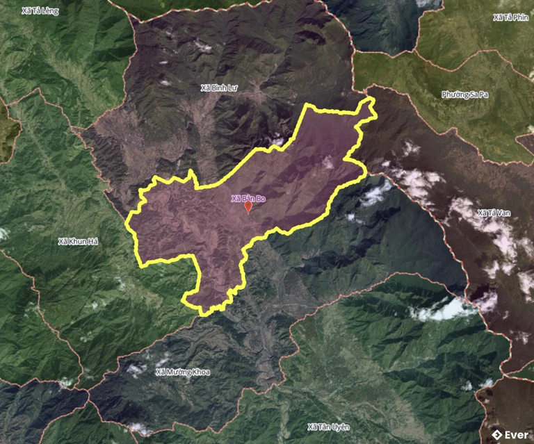 Bản đồ xã Bản Bo sau sáp nhập