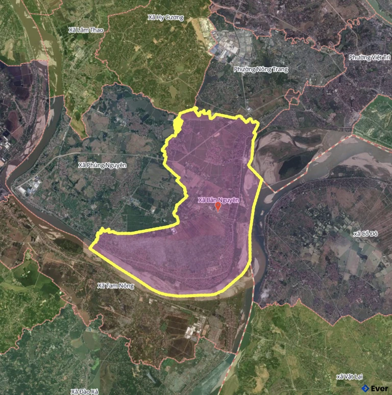 Bản đồ xã Bản Nguyên, Phú Thọ sau sáp nhập